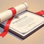 3D certificate, rolled paper, vector illustration, certificate d