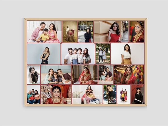 Realistic photo frame mockup. Picture frame mockup PSD. Landscape poster frame on the wall mockupsmall